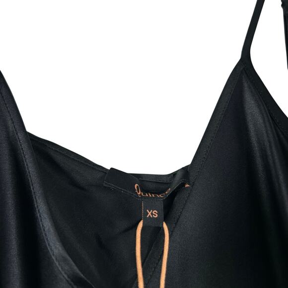 New Quince Women’s XS Washable Silk Midi Slip Dress Rich Black Satin Retro 4469 - Picture 4 of 12